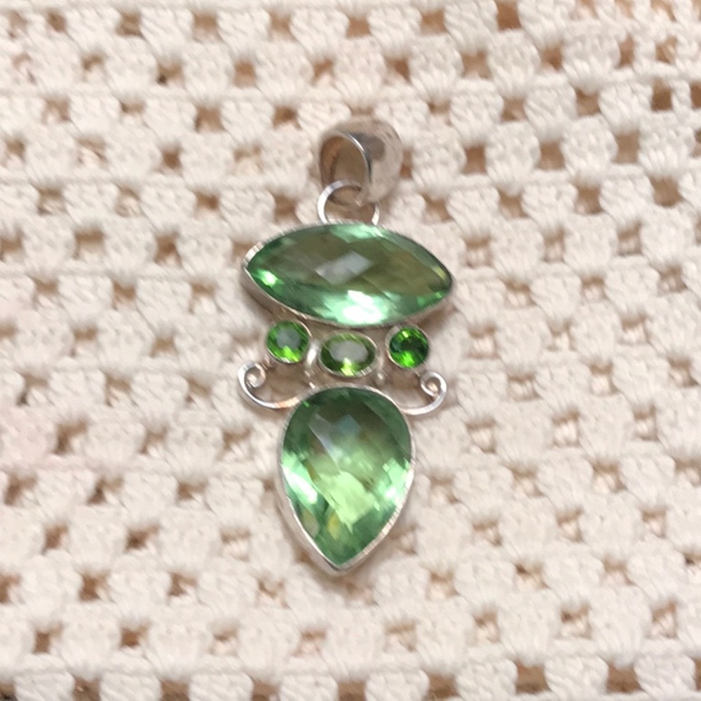 .925 sterling silver and paridot pendant.